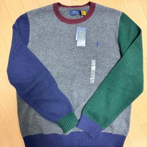 폴로 포니 컬러 블록 스웨터 L(새제품)