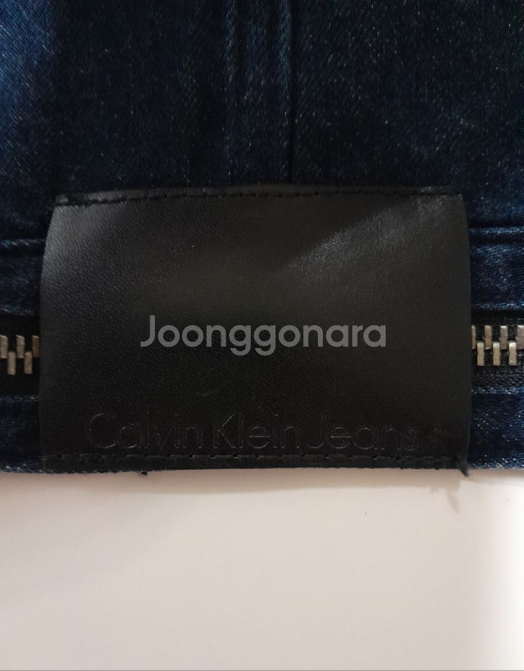 100)켈빈클라인 프리미엄 가죽패치 데님 청자켓--3
