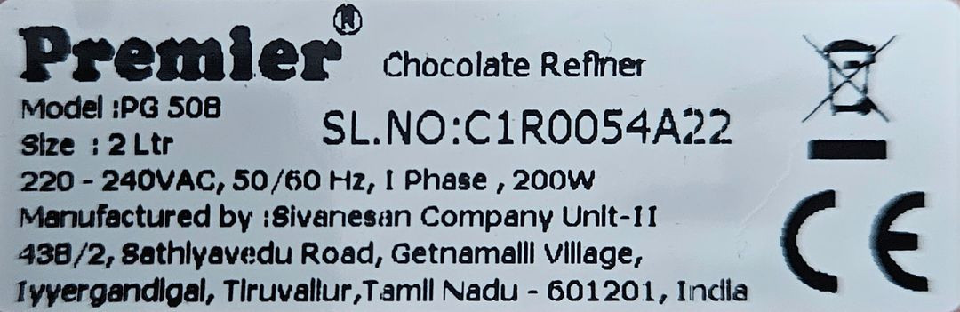 프리미어 콘칭기 초콜릿 리파이너 틸팅(꺽임) 판매해요.--3