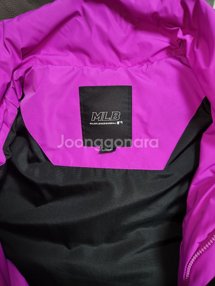 mlb 뉴욕양키스 메가로고 다운 롱패딩(퍼플)--3