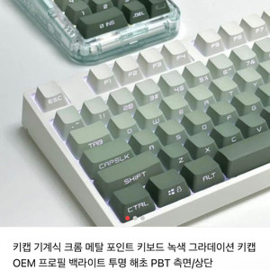 녹색 그라데이션 키캡 측면 각인