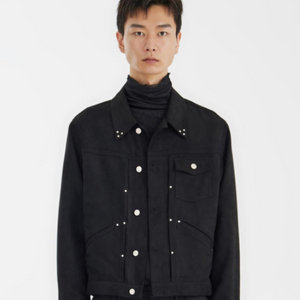 유스 Pleated Stud Trucker Jacket