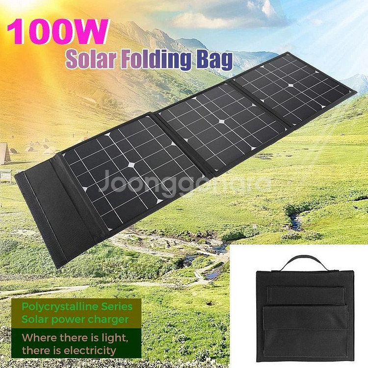 휴대용 태양광충전기 100W 낚시 캠핑 12V 5V--2