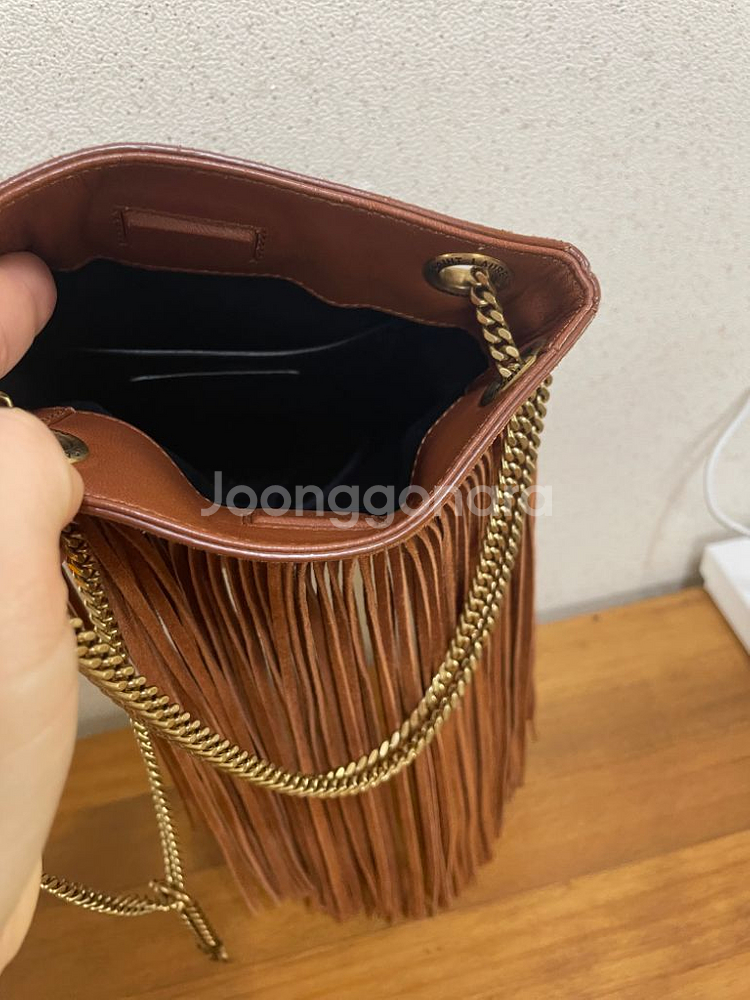 생로랑 프린지 스웨이드 가방--5