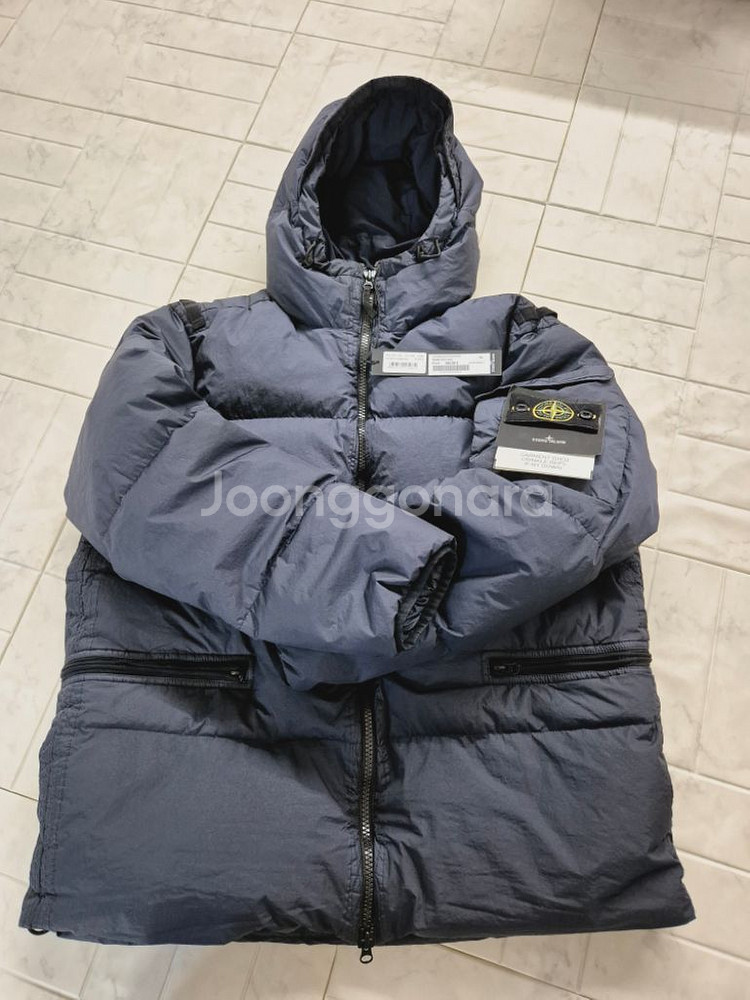 스톤아일랜드 크링클랩스 22fw 패딩 xl 네이비--0