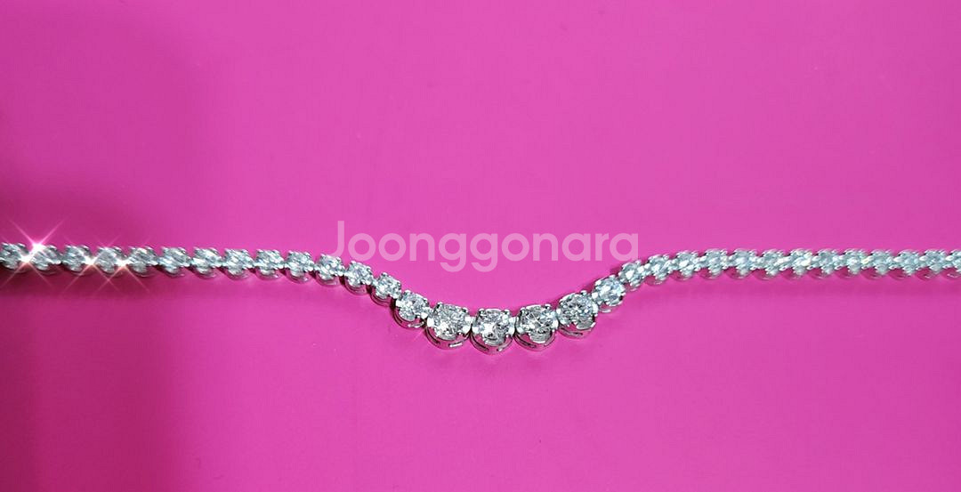 새 상품)실버 모이사나이트 테니스목걸이--2