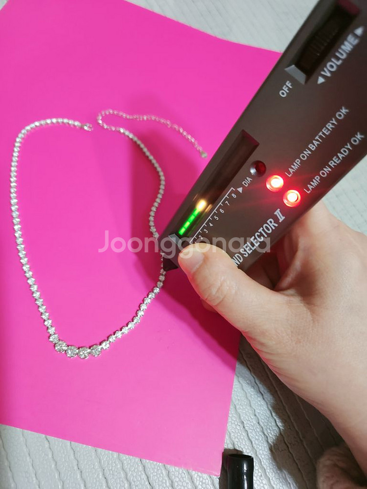 새 상품)실버 모이사나이트 테니스목걸이--9