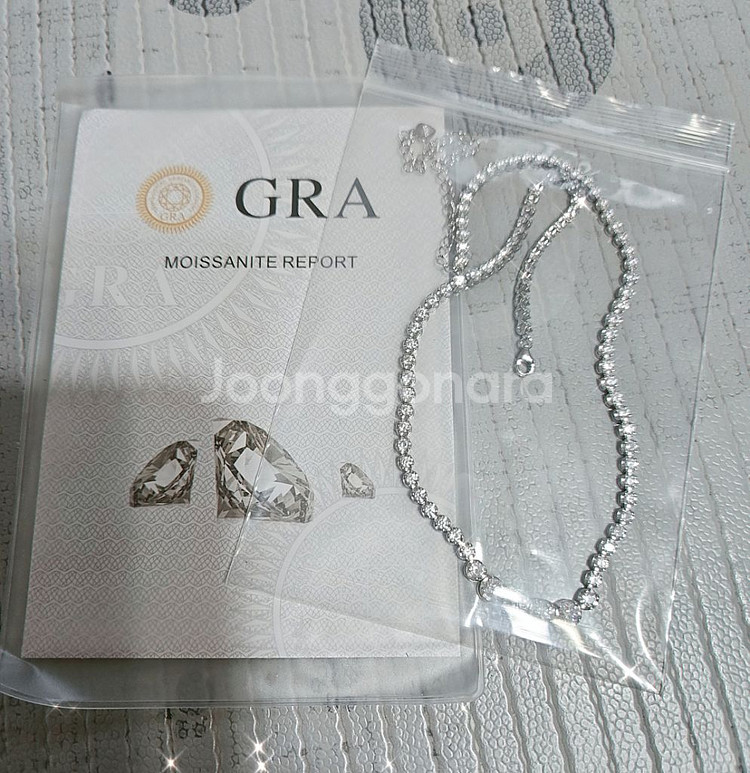 새 상품)실버 모이사나이트 테니스목걸이--7