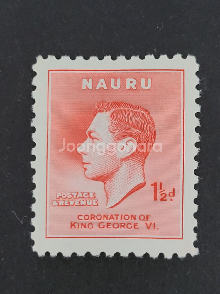 1937년 영국 킹조지6세 대관식기념 우표 4종--2
