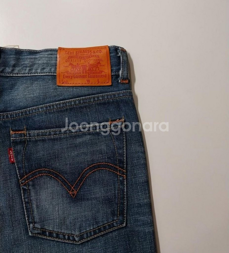 30)리바이스 가죽패치 레드텝 데님 생지 워싱 일자--2