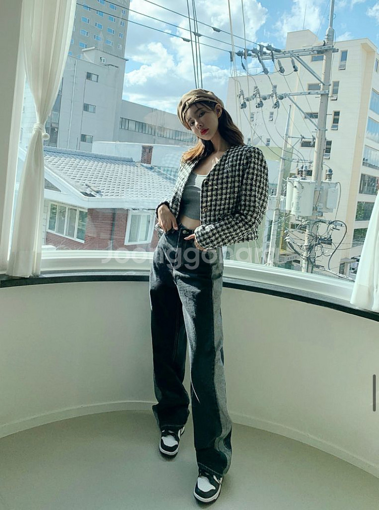 바닐라세컨드 투톤라인와이드데님팬츠--8