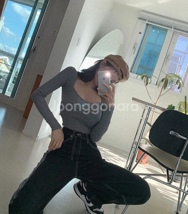 바닐라세컨드 투톤라인와이드데님팬츠--4