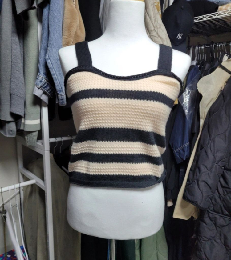 여자 니트 나시 가디건 세트--3