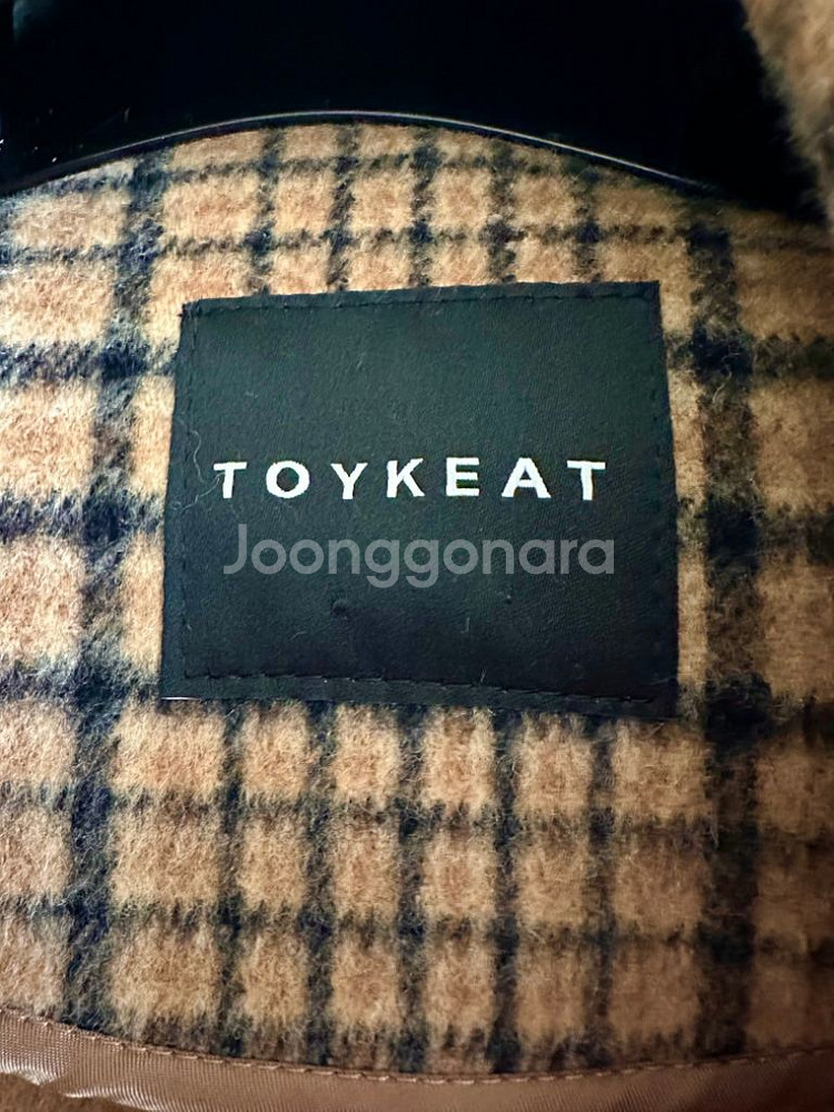 (마지막)TOYKEAT 토이킷 베이지 체크 롱코트--2