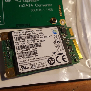 ssd 256g + pci converter