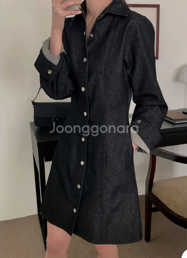 새옷)베니토 흑청 데님 미니 원피스 아뜨랑스 자라--2
