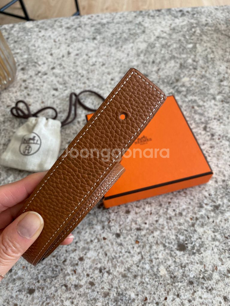 정품 에르메스 H로고 콘스탄스 리버시블 여성 벨트--5
