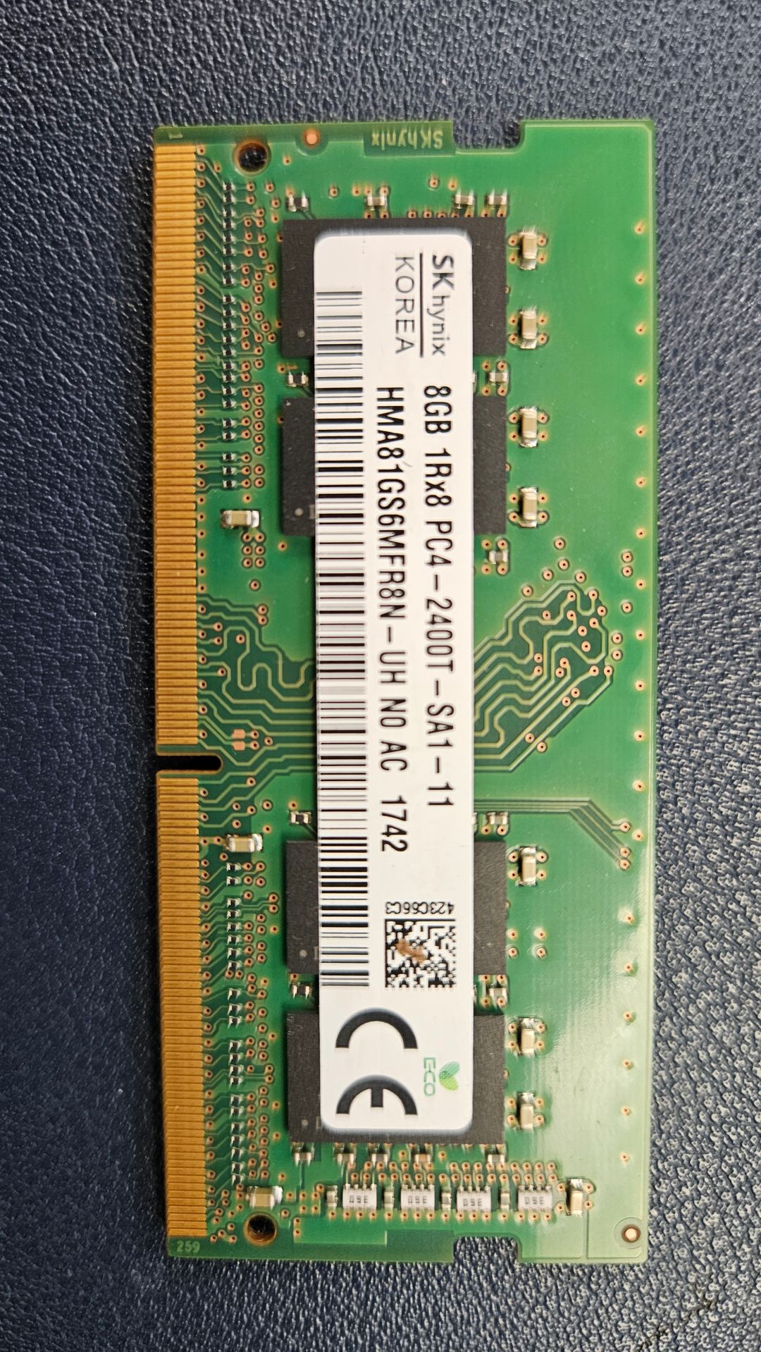 노트북 메모리 ddr4 2400t 8g 양면 팝니다