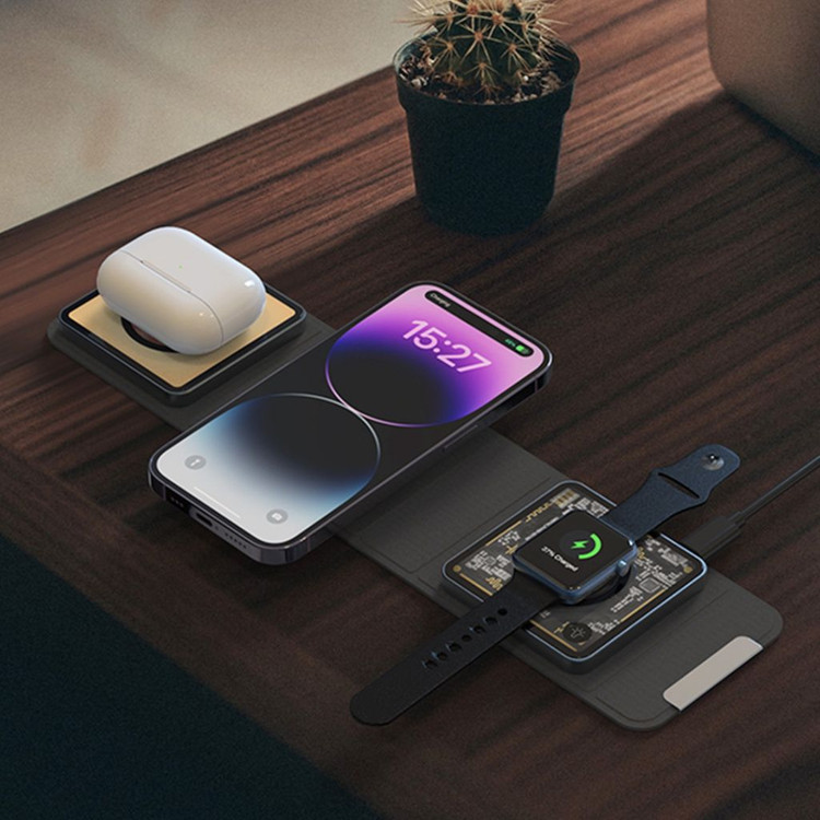 올인원 무선충전기 스마트폰+워치+버즈+에어팟 이미지