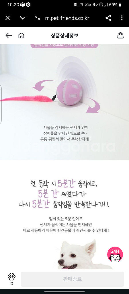 강아지 장난감 롤링볼--5