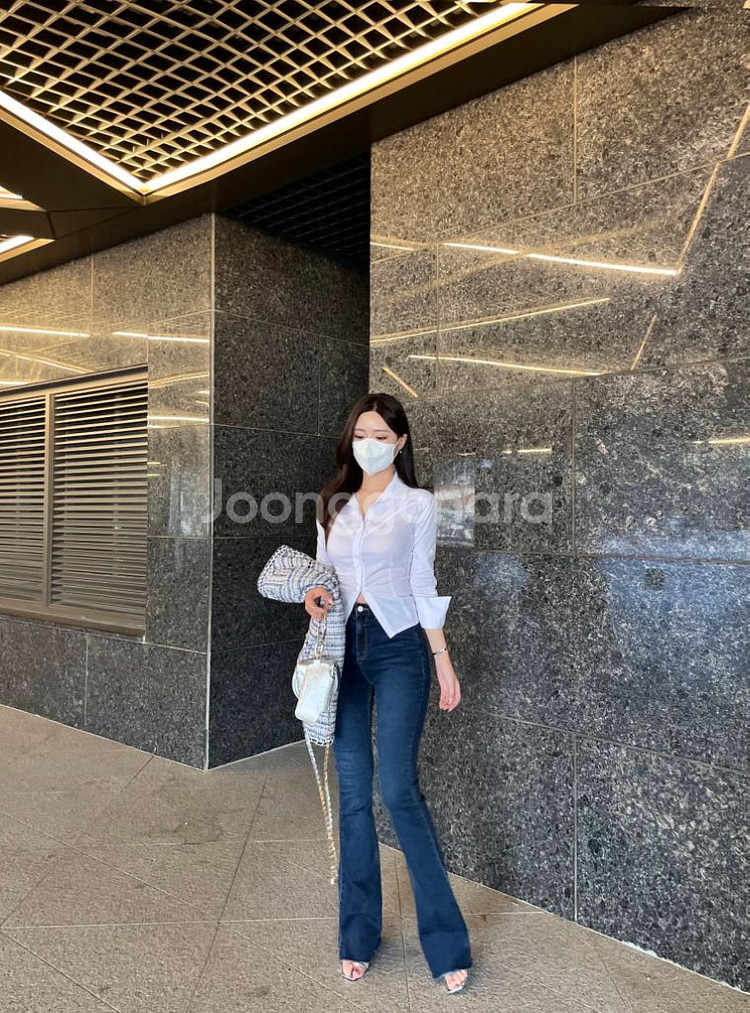 루씨트빈 골반패드 슬림 스판 부츠컷 하이웨스트 청바지--3