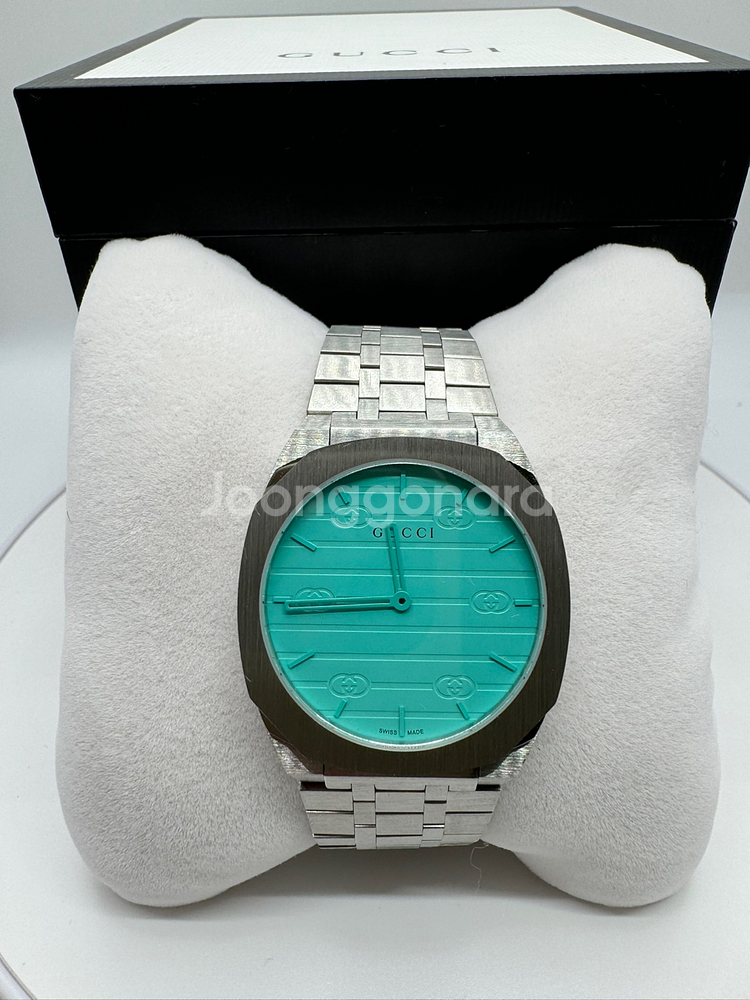 구찌 25H 시계[새상품, 정품, 38MM, 오션블루]--1