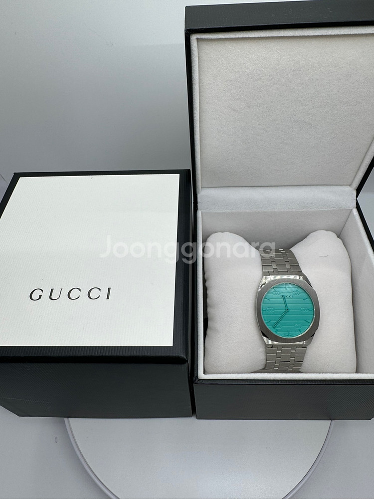 구찌 25H 시계[새상품, 정품, 38MM, 오션블루]--3