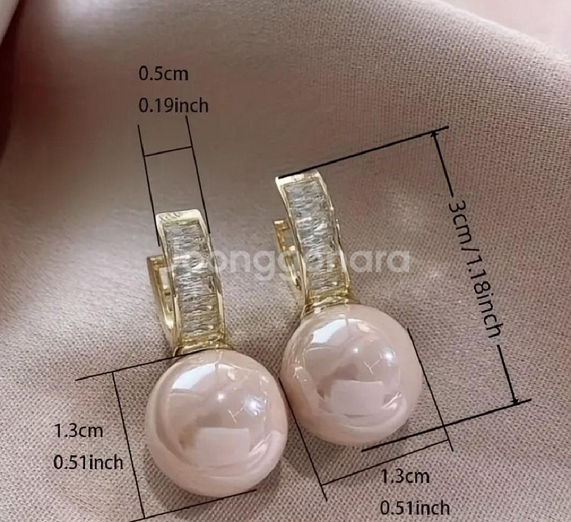 [새상품] 13mm 핑크진주 원터치 귀걸이 #써지컬--5
