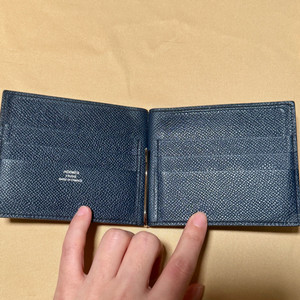 에르메스 지갑 포커 컴팩트 머니클립 블랙 인디고