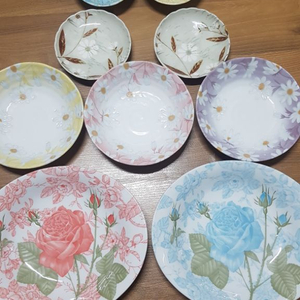 일본 접시, 일제 접시, 꽃무늬 접시(9종 일괄가격)