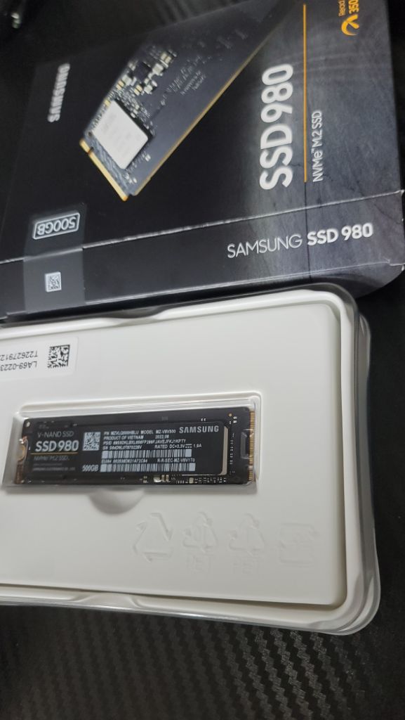 삼성 980 nvme 500g ssd m2 27년 8월