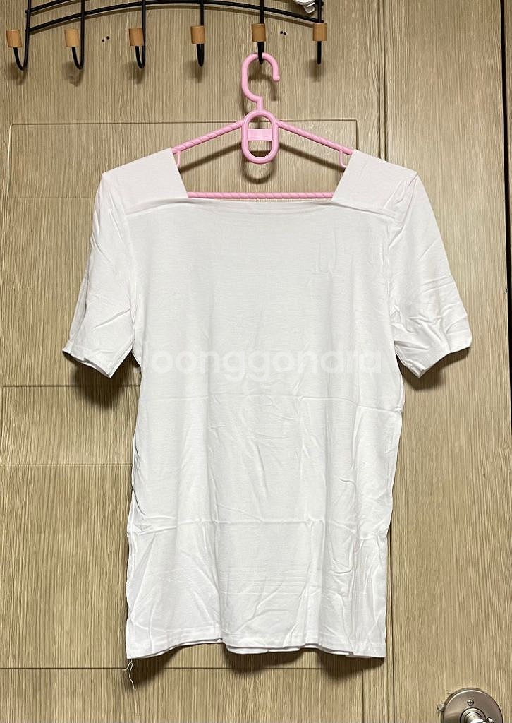 스퀘어넥 기본 반팔티--1