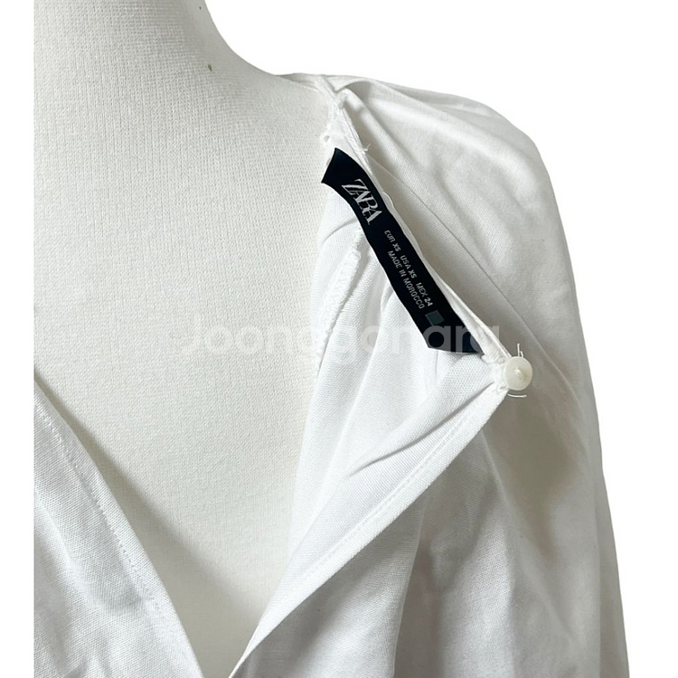 ZARA 자라 주름 블라우스 화이트 XS--5