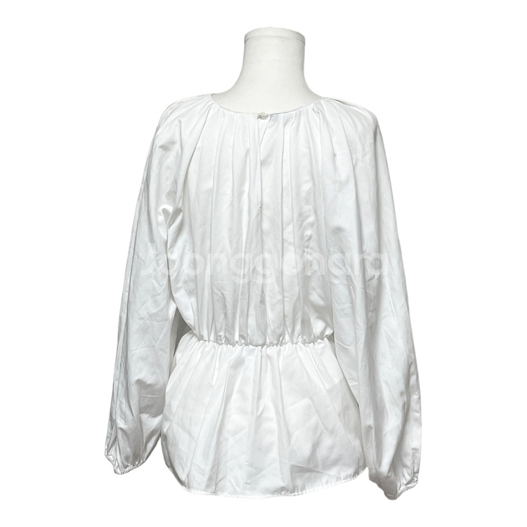 ZARA 자라 주름 블라우스 화이트 XS--2