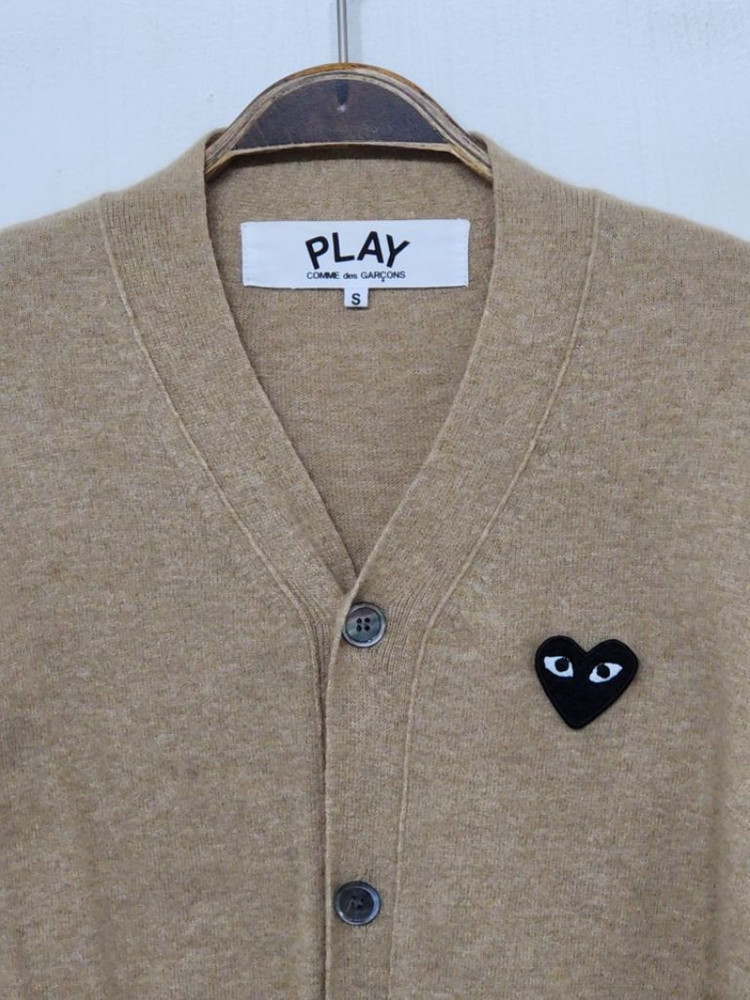 (정품)꼼데가르송 가디건 베이지 블랙와펜 AZ N024--1