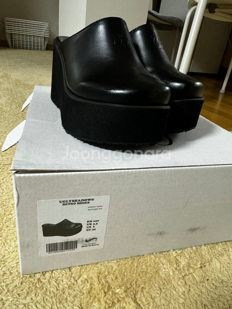 어글리쉐도우 230통굽 9센치 1번착용/ 11주고 구매--3