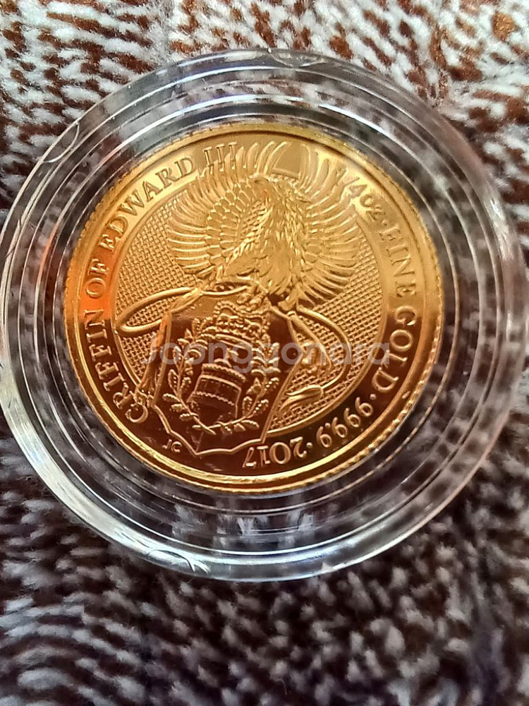 2017 퀸즈비스트 그리핀 1/4oz 골드 불리온--3