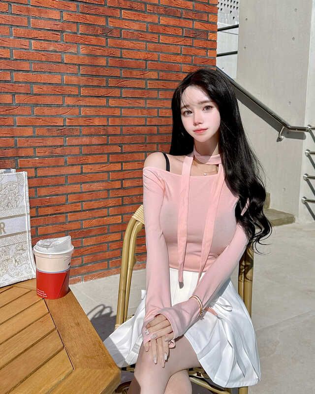 메이윤 머플러 모달 쫀쫀티 핑크/소라 M 오프숄더-일반