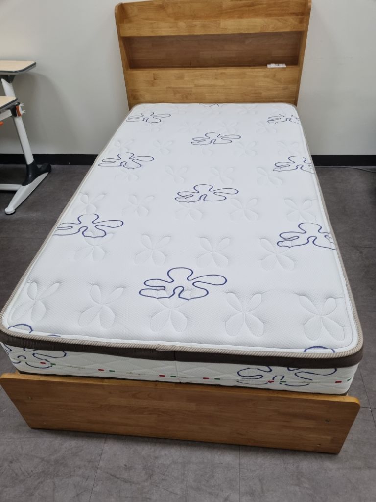 슈퍼싱글 포켓 메트릭스 & 고무나무 원목 벙커 침대