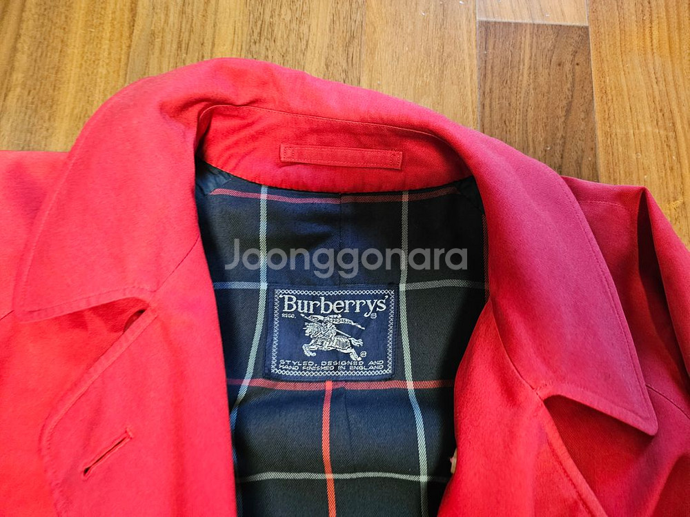 버버리 레드 더블 트렌치코트 Burberry 바바리--9