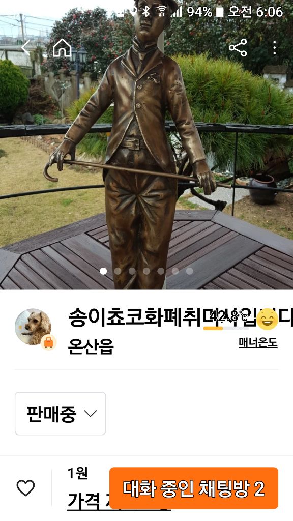 찰리 채플린 동 브론즈 외국작품 판매합니다