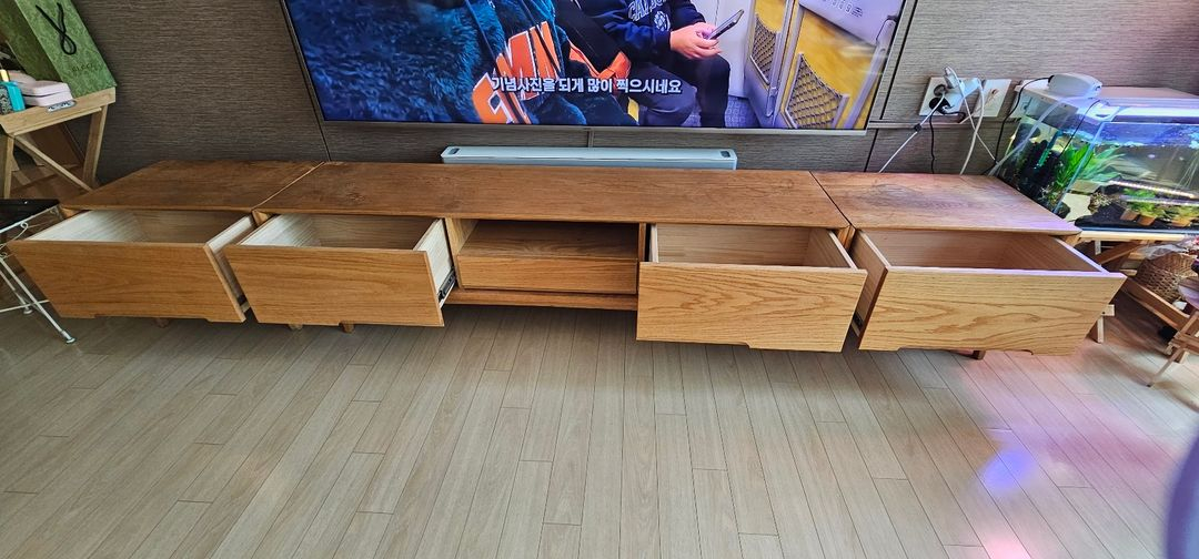 Bins70 오크원목 TV 장식장 셋트 이미지