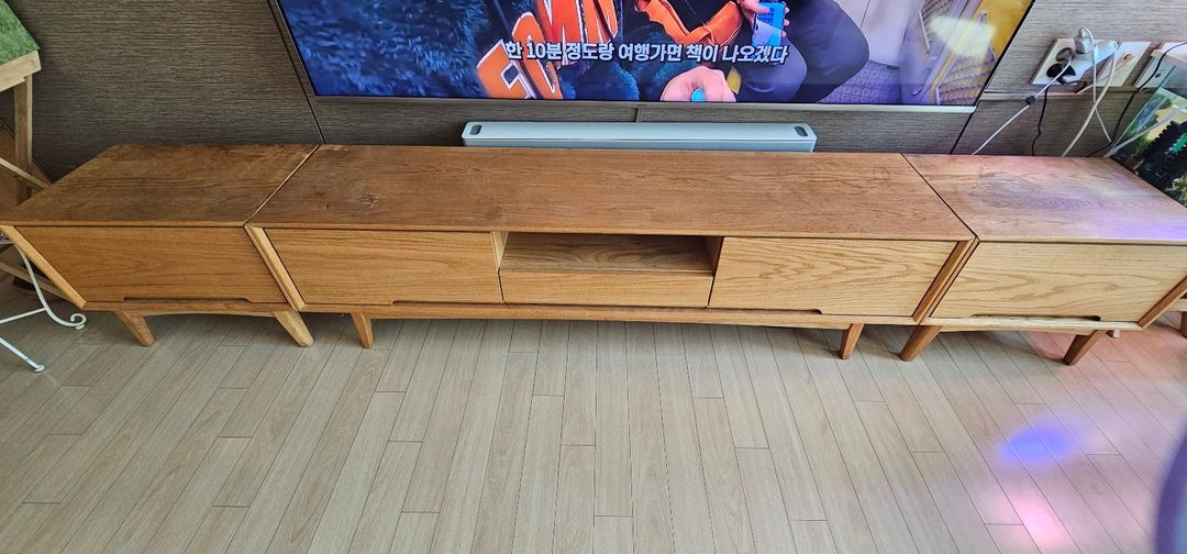 Bins70 오크원목 TV 장식장 셋트 이미지