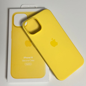 아이폰14 애플 정품 실리콘 케이스 카나리 옐로