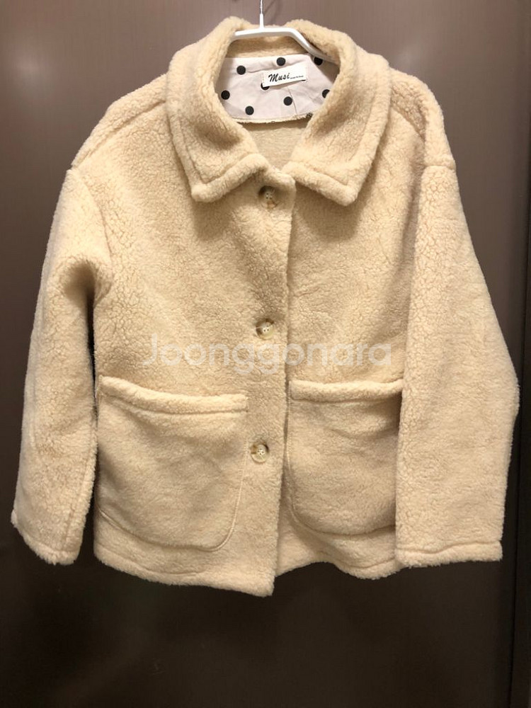 프롬비기닝 리리앤코 원로그 크림 버터 카라 뽀글이 코트--1