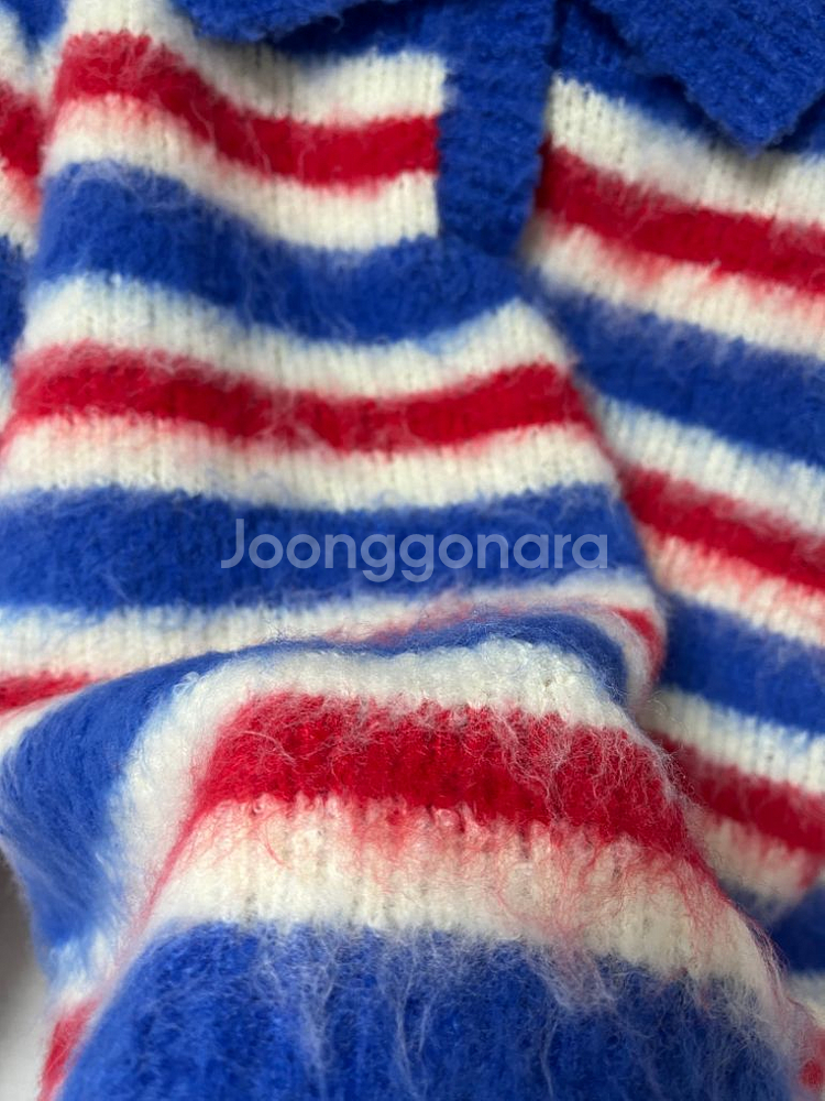 새상품 앙고라 니트 단가라 카라 스웨터 숏 기모--1