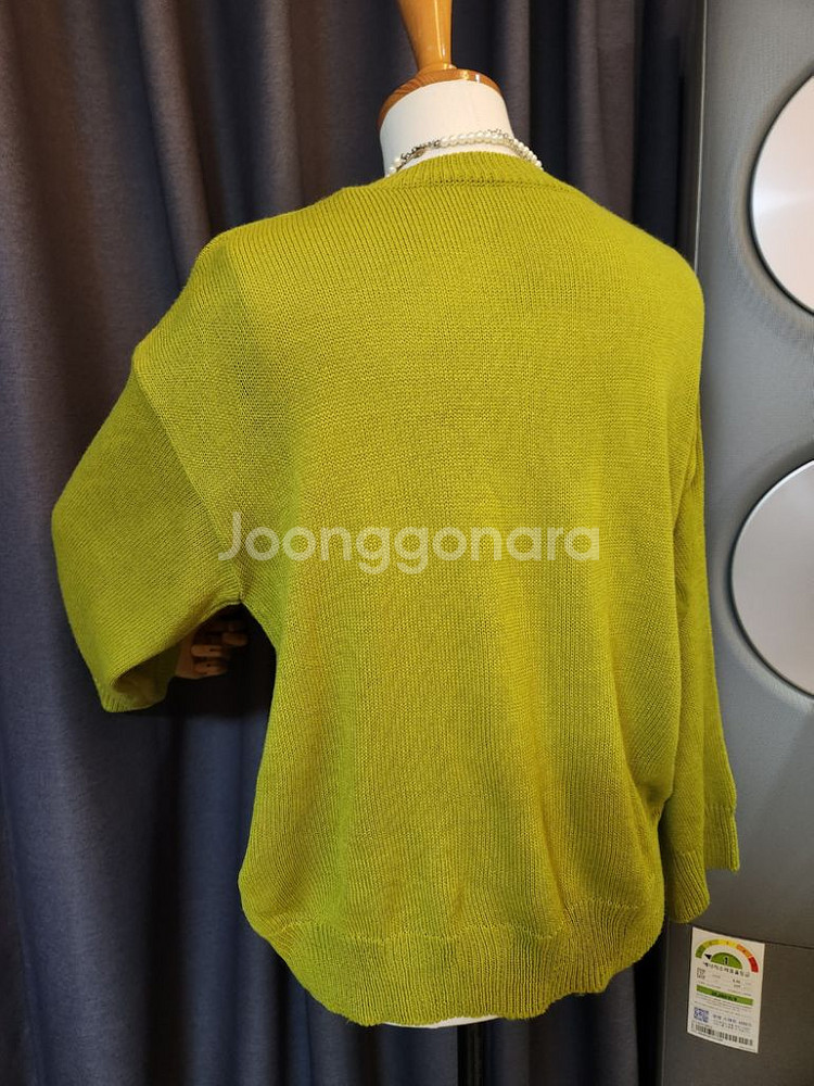 55~66- 올리브 박시핏 니트 티셔츠--4