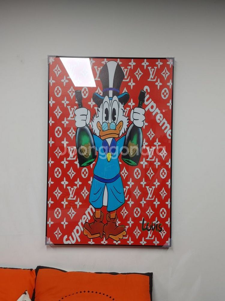 돔페리뇽 루이비통 도널드덕 대형 팝아트 그림 액자 소품--1