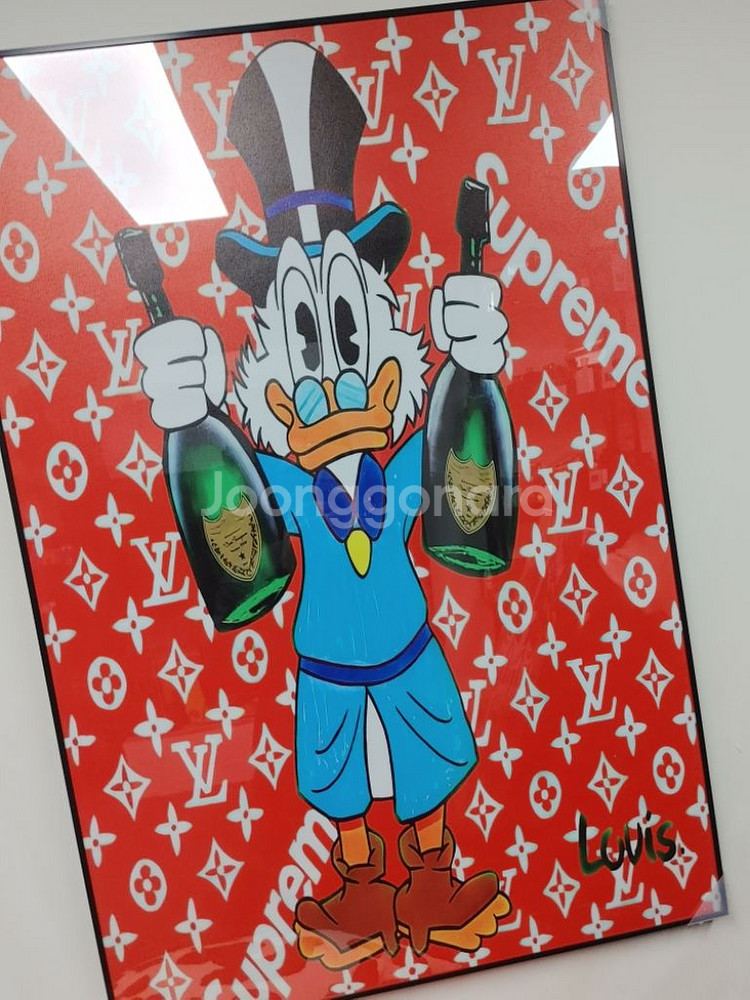 돔페리뇽 루이비통 도널드덕 대형 팝아트 그림 액자 소품--2