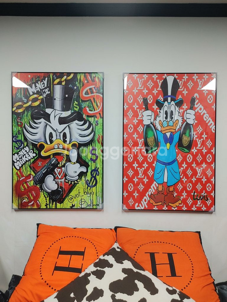 돔페리뇽 루이비통 도널드덕 대형 팝아트 그림 액자 소품--8